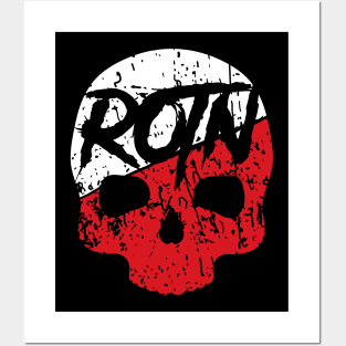 Rotn Red & White Skull Posters and Art